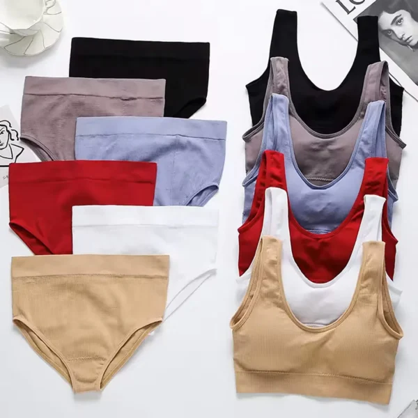 Seamless Tops Set High Waist Panties Set Of 6