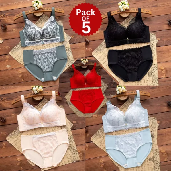 Ladies Erotic Bralette G-string Bra panty Pack Of 5