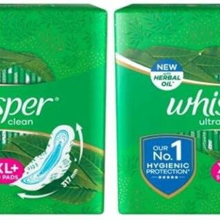 Whisper Ultra Clean XL Plus Sanitary Pad With Herbal Oil Sanitary Pad (Pack of 100 Pads) (Pack of 2, 50 Each)