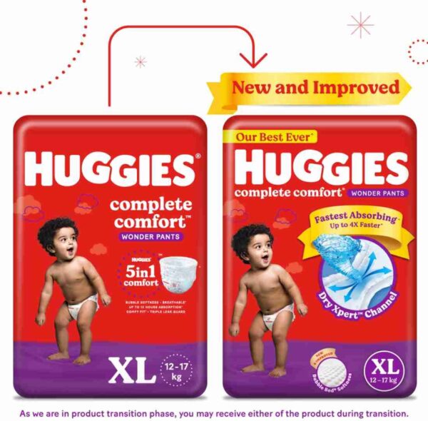 Huggies Complete Comfort Wonder Pants, India'S Fastest Absorbing Diaper | - XlHuggies · Complete Comfort - Image 2